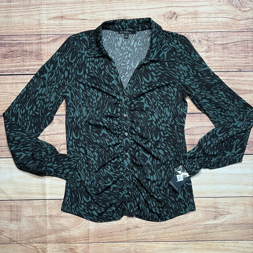 Long Sleeve Blouse By Studio NWT SIZE XS